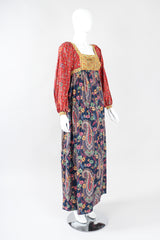 Recess Los Angeles Designer Consignment Vintage Joseph Magnin Cotton Boho Peasant Apron Dress