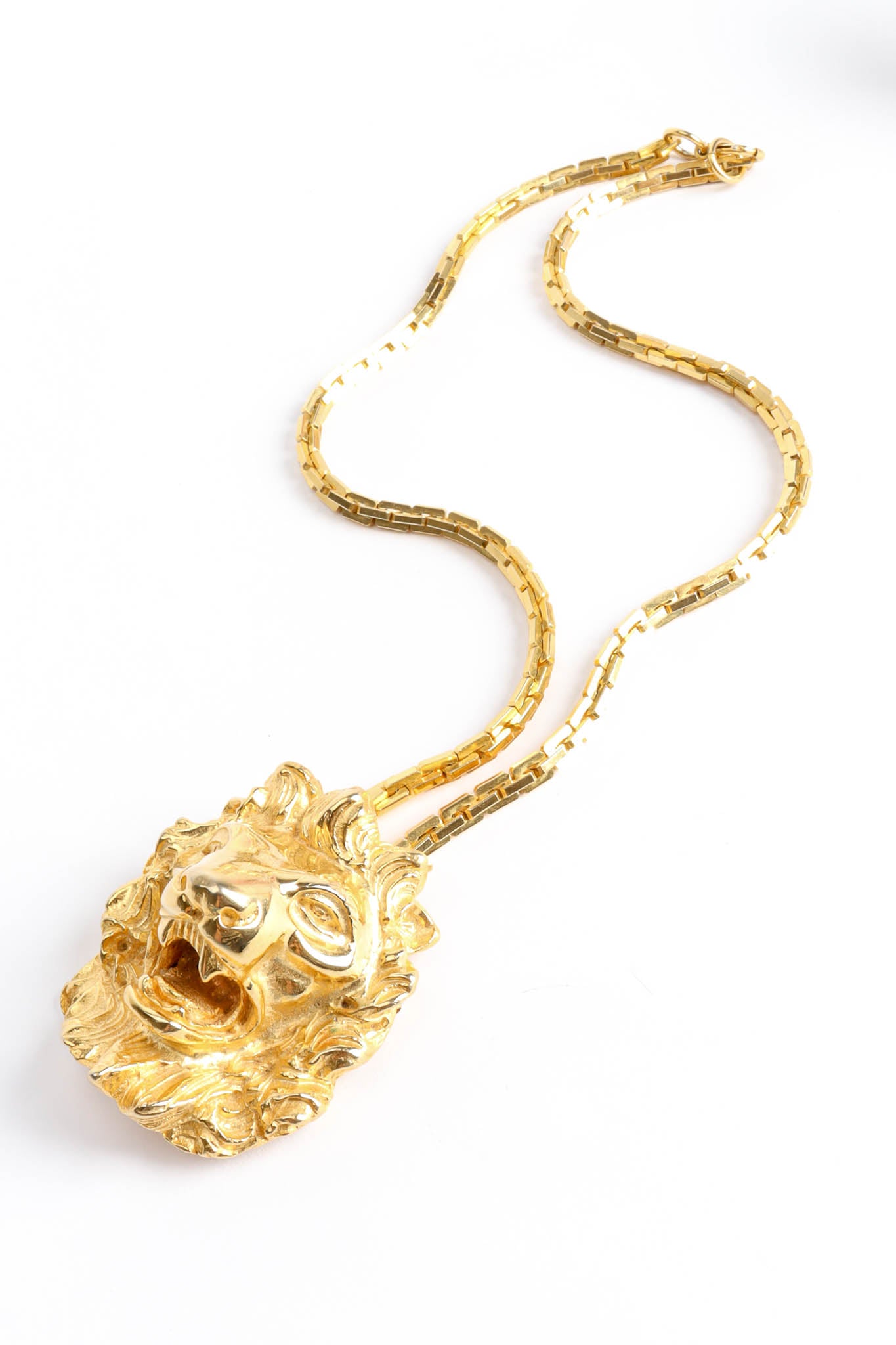 Vintage Judith Leiber Lion Brooch Pendant Necklace angle @ Recess Los Angeles