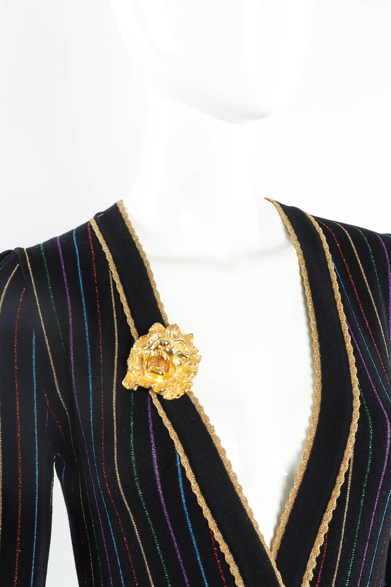 Vintage Judith Leiber Lion Brooch Pendant Necklace pinned on mannequin @ Recess Los Angeles