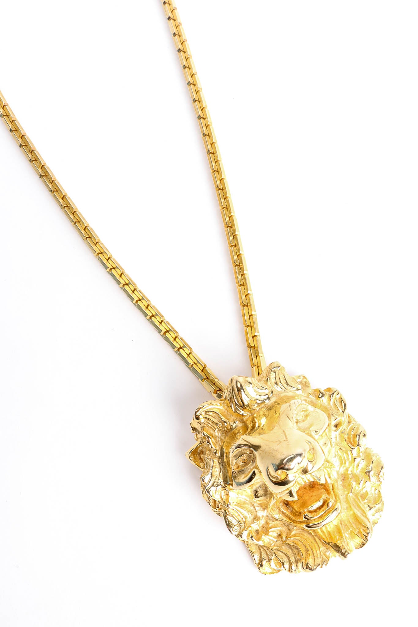 Vintage Judith Leiber Lion Brooch Pendant Necklace lion close @ Recess Los Angeles