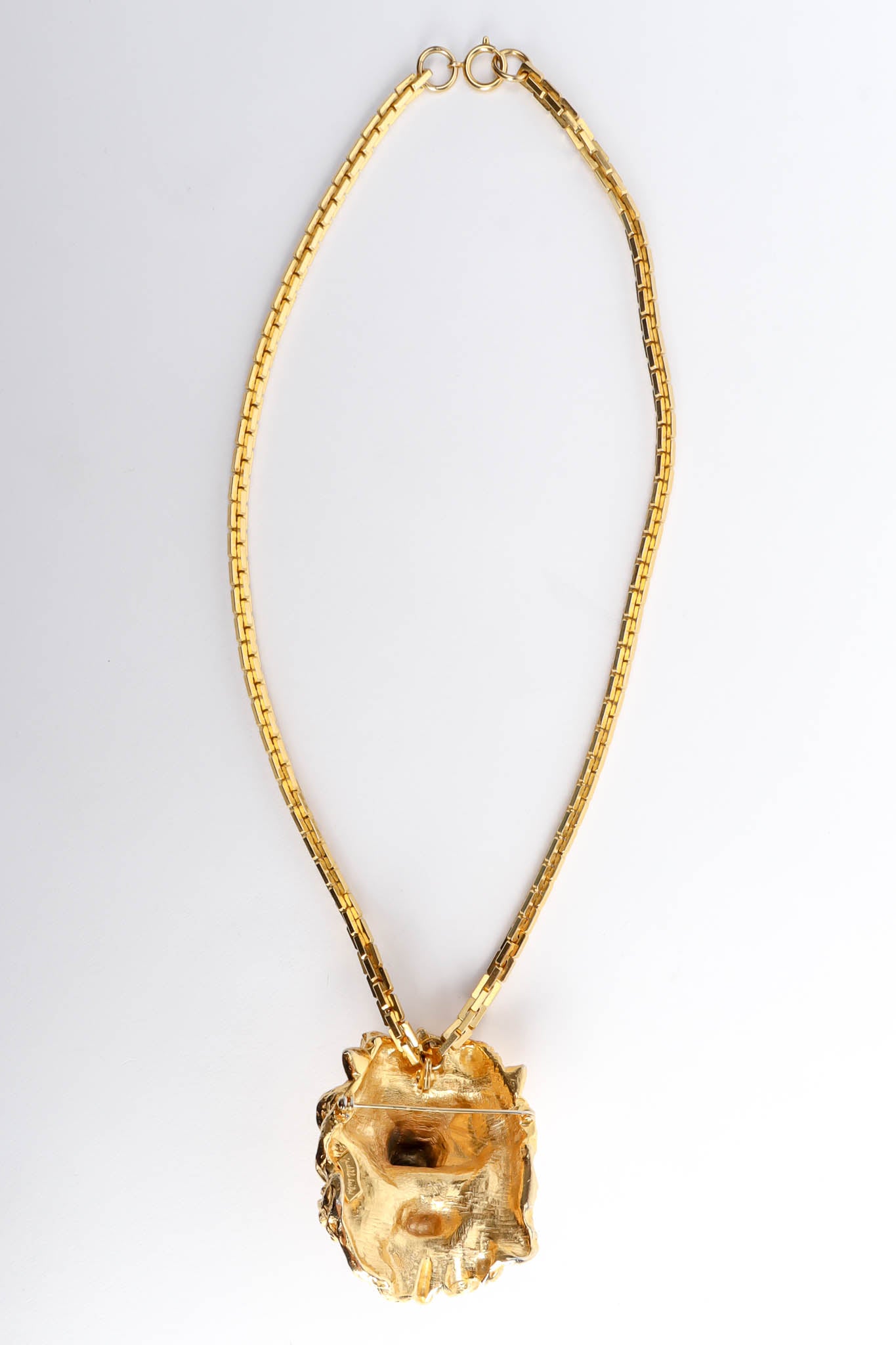 Vintage Judith Leiber Lion Brooch Pendant Necklace reverse necklace @ Recess Los Angeles