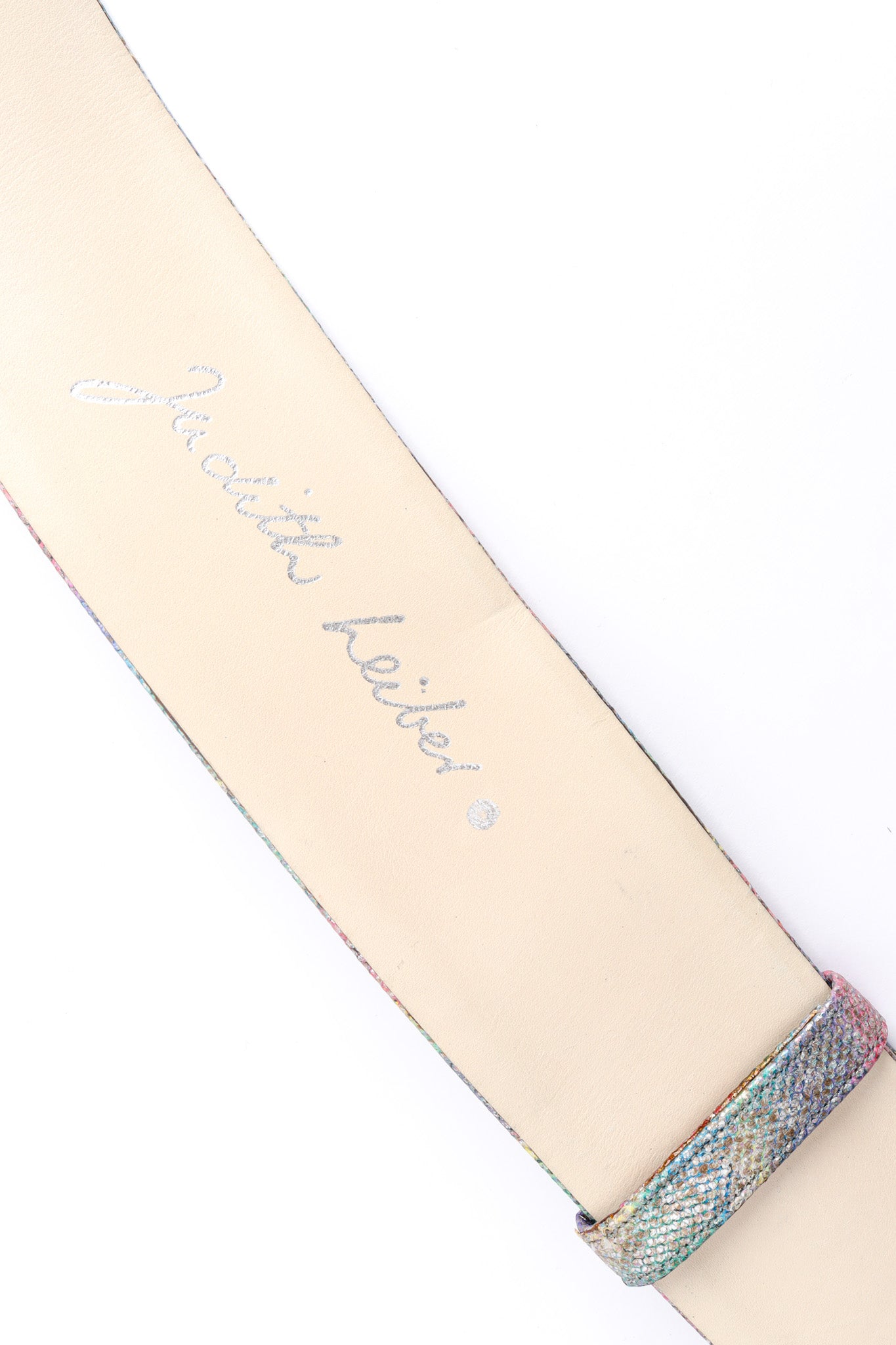 Vintage Judith Leiber Jeweled Snakeskin Leather Belt signed @ Recess LA