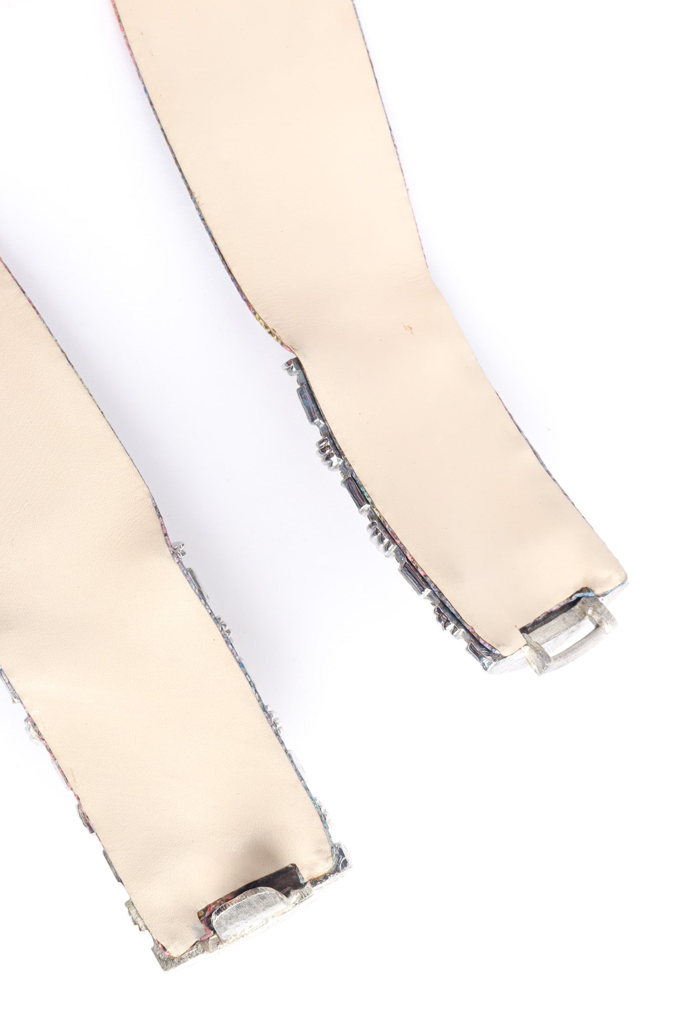 Vintage Judith Leiber Jeweled Snakeskin Leather Belt clasp reverse/light marks@ Recess LA