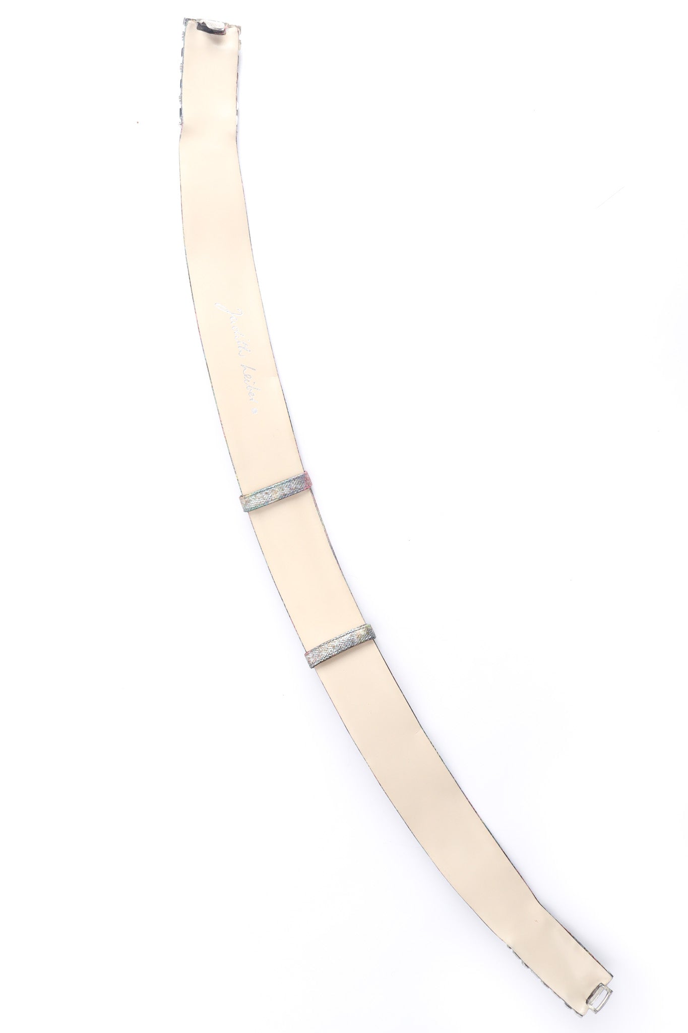 Vintage Judith Leiber Jeweled Snakeskin Leather Belt belt reverse @ Recess LA