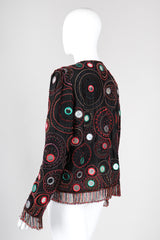 Recess Los Angeles Vintage Judith Ann Creations Beaded Mirror Fringe Boxy Jacket