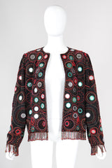 Recess Los Angeles Vintage Judith Ann Creations Beaded Mirror Fringe Boxy Jacket