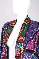 Recess Los Angeles Vintage Judith Ann Creations Stained Glass Mosaic Sequin Jacket