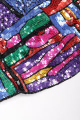 Recess Los Angeles Vintage Judith Ann Creations Stained Glass Mosaic Sequin Jacket