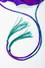 Vintage Judith Ann Creations Silk floral print fabric tie neck tassel detail