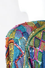 Recess Los Angeles Vintage Judith Ann Creations Rainbow Lisa Frank Beaded Swing Coat