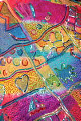 Recess Los Angeles Vintage Judith Ann Creations Rainbow Lisa Frank Beaded Swing Coat