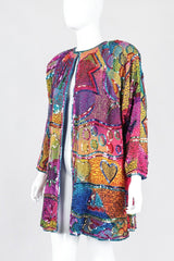 Recess Los Angeles Vintage Judith Ann Creations Rainbow Lisa Frank Beaded Swing Coat