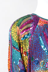 Recess Los Angeles Vintage Judith Ann Creations Rainbow Lisa Frank Beaded Swing Coat