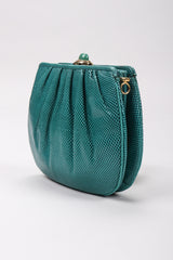 Recess Los Angeles Vintage Judith Leiber Teal Lizard Tassel Bag