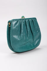 Recess Los Angeles Vintage Judith Leiber Teal Lizard Tassel Bag