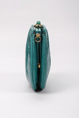 Recess Los Angeles Vintage Judith Leiber Teal Lizard Tassel Bag