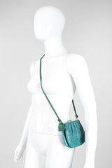 Recess Los Angeles Vintage Judith Leiber Teal Lizard Tassel Bag