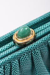 Recess Los Angeles Vintage Judith Leiber Teal Lizard Tassel Bag