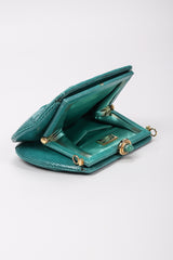 Recess Los Angeles Vintage Judith Leiber Teal Lizard Tassel Bag