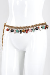 Recess Los Angeles Vintage Judith Leiber Rock Crystal Amulet Fringe Chain Belt