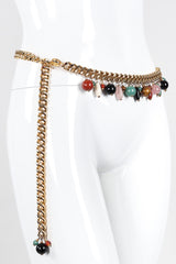Recess Los Angeles Vintage Judith Leiber Rock Crystal Fringe Chain Belt