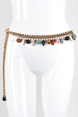 Recess Los Angeles Vintage Judith Leiber Rock Crystal Fringe Chain Belt