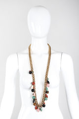 Recess Los Angeles Vintage Judith Leiber Rock Crystal Amulet Fringe Chain Belt