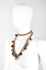 Recess Los Angeles Vintage Judith Leiber Rock Crystal Amulet Fringe Chain Belt