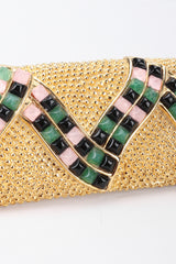 Recess Los Angeles Vintage Judith Leiber Snake Mosaic Buckle Stretch Metal Belt