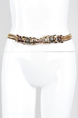 Recess Los Angeles Vintage Judith Leiber Kissing Enamel Animal Head Metal Stretch Belt