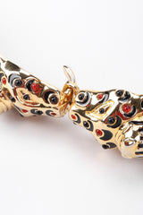 Recess Los Angeles Vintage Judith Leiber Kissing Enamel Animal Head Metal Stretch Belt