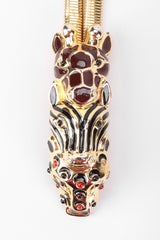 Recess Los Angeles Vintage Judith Leiber Kissing Enamel Animal Head Metal Stretch Belt