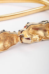 Recess Los Angeles Vintage Judith Leiber Kissing Enamel Animal Head Metal Stretch Belt