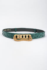 Recess Los Angeles Vintage Judith Leiber Chain Turnlock Ostrich Slide Belt