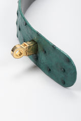 Recess Los Angeles Vintage Judith Leiber Chain Turnlock Ostrich Slide Belt