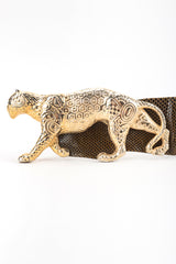 Recess Designer Consignment Vintage Judith Leiber Amen Wardy Gold Panther Buckle Lizard Leather Belt Los Angeles Resale