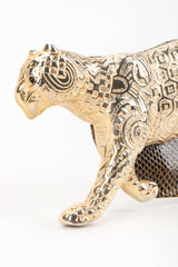 Recess Designer Consignment Vintage Judith Leiber Amen Wardy Gold Panther Buckle Lizard Leather Belt Los Angeles Resale