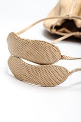 Recess Los Angeles Designer Consignment Vintage Judith Leiber Oversized Woven Lizard Straw Bucket Bag Pouch