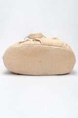 Recess Los Angeles Designer Consignment Vintage Judith Leiber Oversized Woven Lizard Straw Bucket Bag Pouch