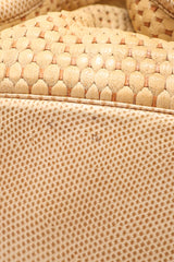 Recess Los Angeles Designer Consignment Vintage Judith Leiber Oversized Woven Lizard Straw Bucket Bag Pouch