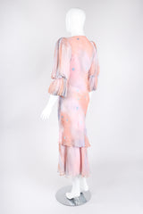 Recess Los Angeles Vintage Judy Hornby Silk Chiffon Sunset Sky Bias Dress