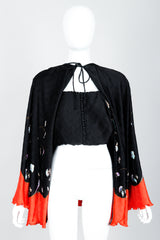 Vintage Floral Print Jacket Tank & Skirt Set by Judy Hornby Jacket Top Front at Recess