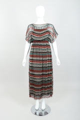 Vintage Julio Sheer Silk Chiffon Stripe Dress On mannequin front at recess