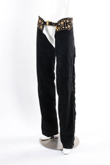 Vintage K.Baumann Stardust Studded Fringe Chaps Front mannequin @ Recess LA