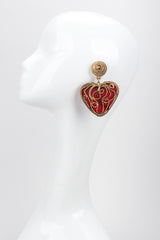 Recess Los Angeles Vintage Kalinger Baroque Bead Heart Drop Earrings