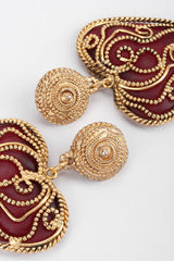 Recess Los Angeles Vintage Kalinger Baroque Bead Heart Drop Earrings