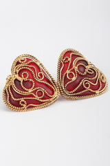 Recess Los Angeles Vintage Kalinger Baroque Bead Heart Drop Earrings