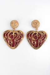 Recess Los Angeles Vintage Kalinger Baroque Bead Heart Drop Earrings
