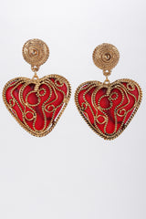 Recess Los Angeles Vintage Kalinger Baroque Bead Heart Drop Earrings