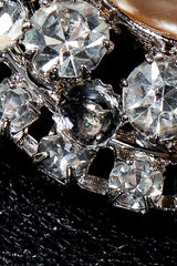 Vintage Kanar Pearl Fringe Cropped Leather Tux Jacket Missing Rhinestone